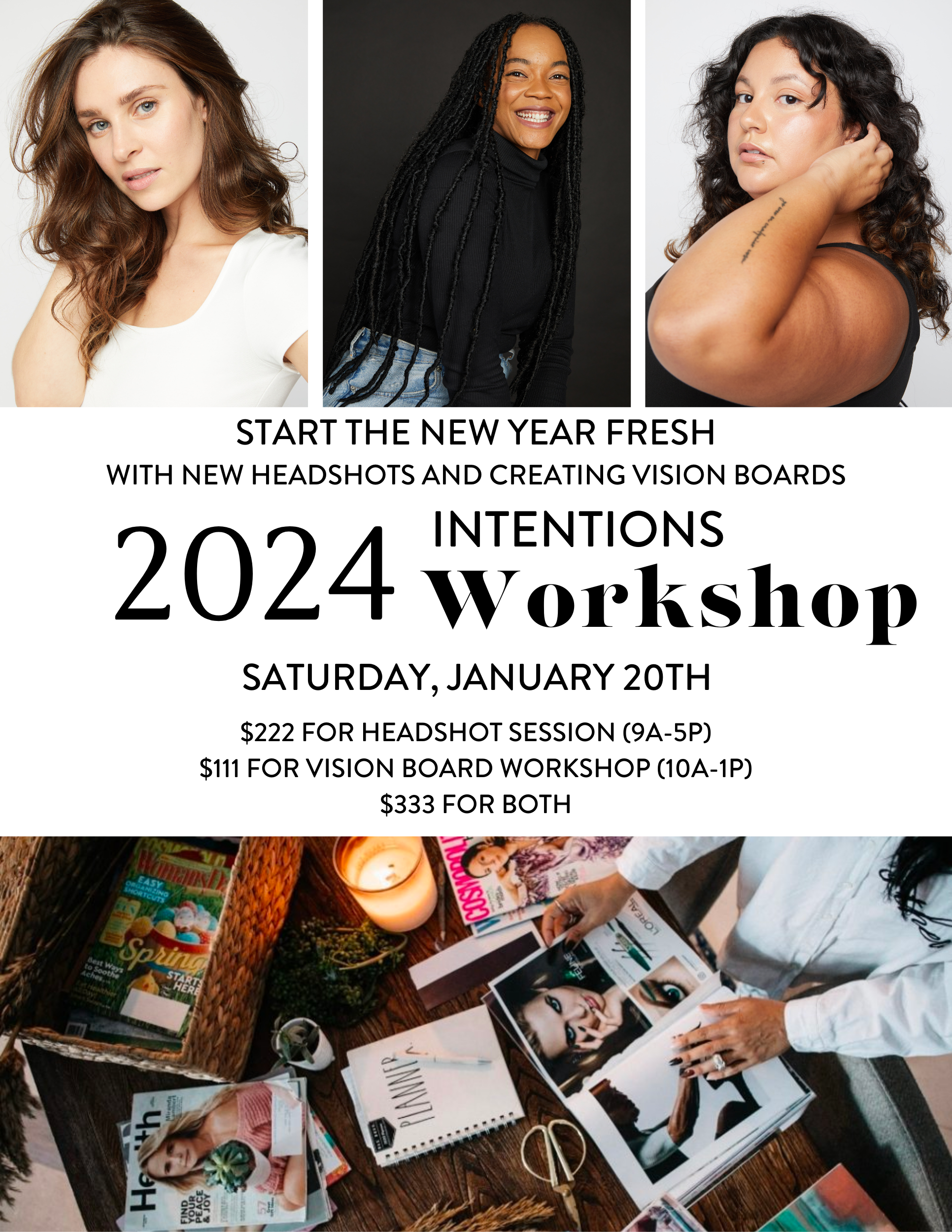 2024 Intention Setting | Pop-Up Headshots and Vision Board Workshop